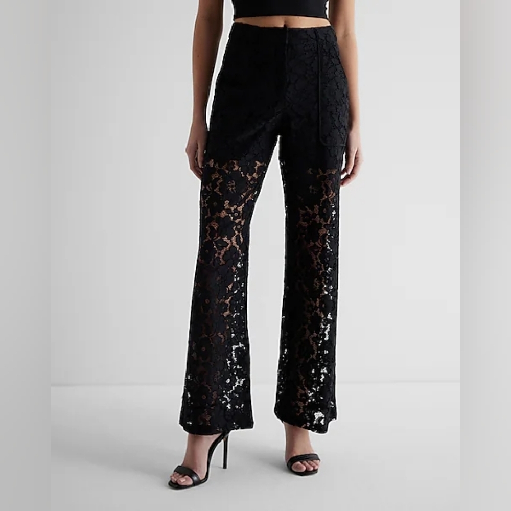 New Express Lace High Ruse Trousers Size 6 Or S
